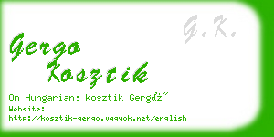 gergo kosztik business card